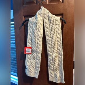 North Face White Cable Knit Scarf